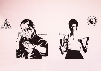 Wandgemälde von Dan Inosanto und Bruce Lee